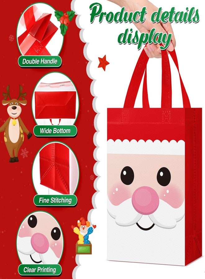 Clysee 24 Pcs Christmas Gift Bags with Handles 10 x 8 x 4 Inch Reusable Multifunctional Non Woven Christmas Gift Doll Bags Wrapping Xmas Party Favors for Holiday Xmas Gifts - Image 4
